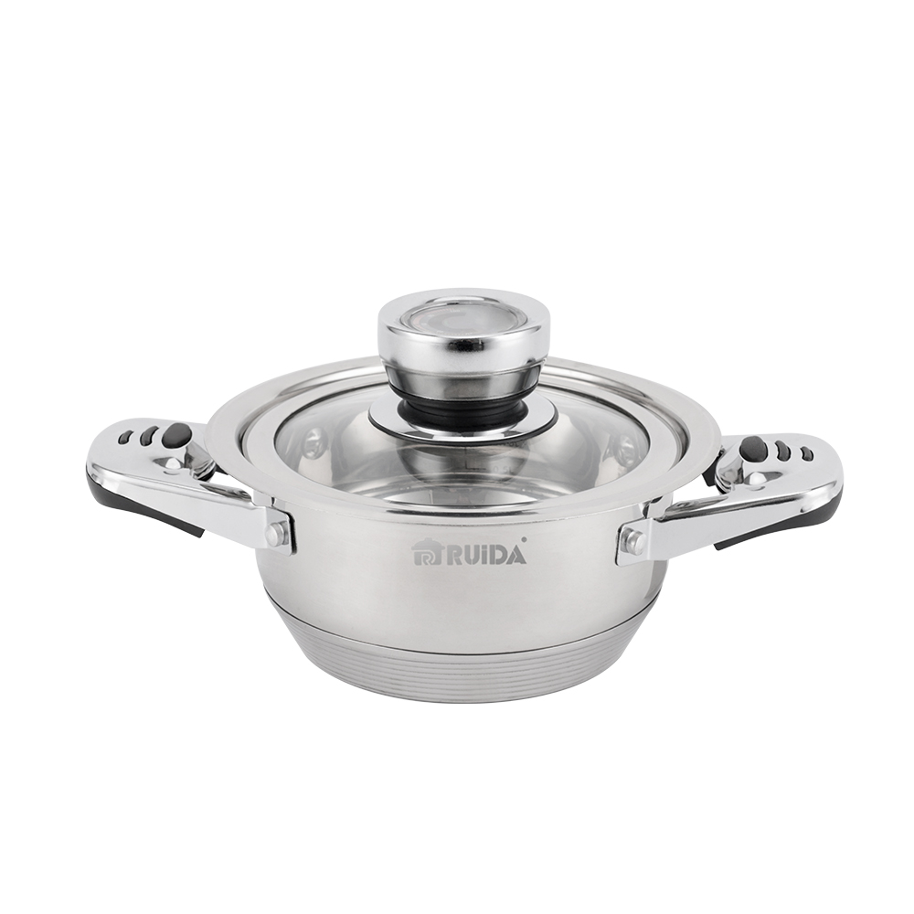 16/18PCS High Quality Kitchen Wide Edge Cooking Pot Soup Stock Pots Cookware Casserole Pot