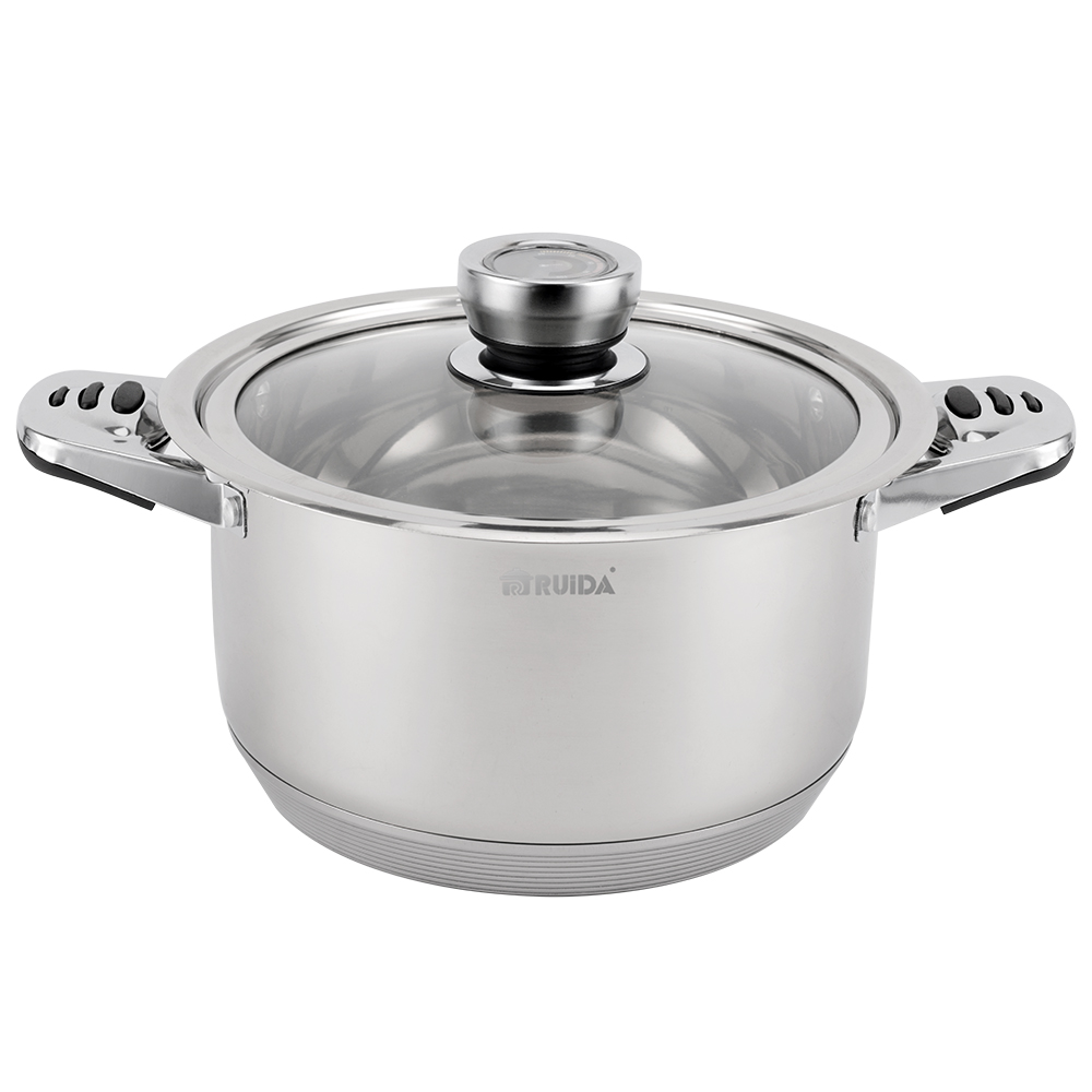 16/18PCS High Quality Kitchen Wide Edge Cooking Pot Soup Stock Pots Cookware Casserole Pot