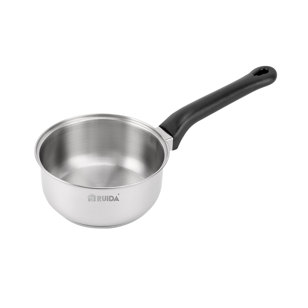 5PCS Black Bakelite Handle Stainless Steel Cookware Set with Saucepan