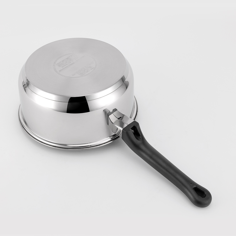 5PCS Black Bakelite Handle Stainless Steel Cookware Set with Saucepan