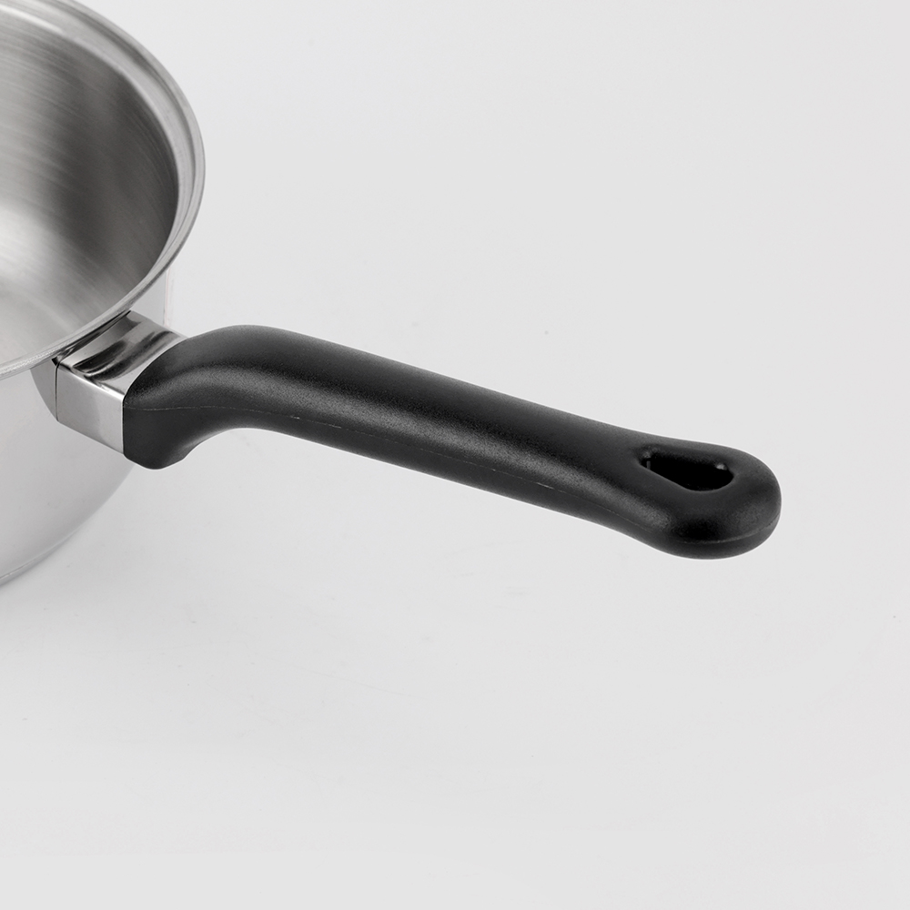 5PCS Black Bakelite Handle Stainless Steel Cookware Set with Saucepan