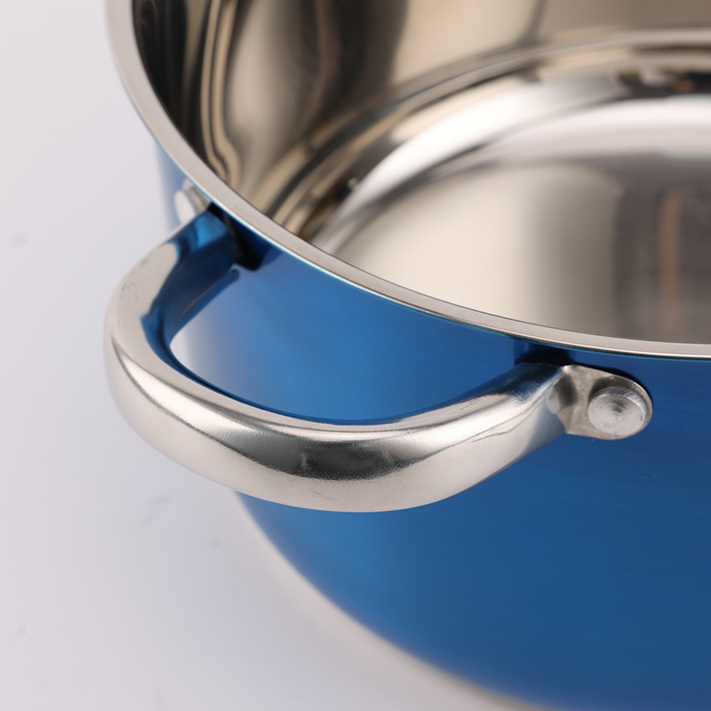 8PCS Stainless Steel Cookware Set with Blue Painting South American Induction