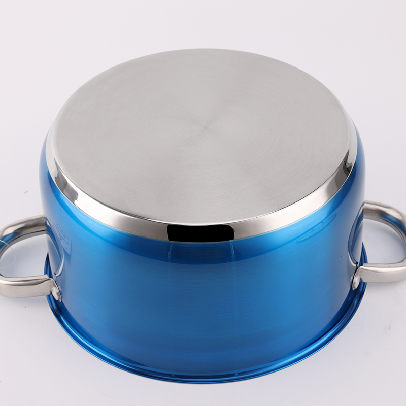 8PCS Stainless Steel Cookware Set with Blue Painting South American Induction