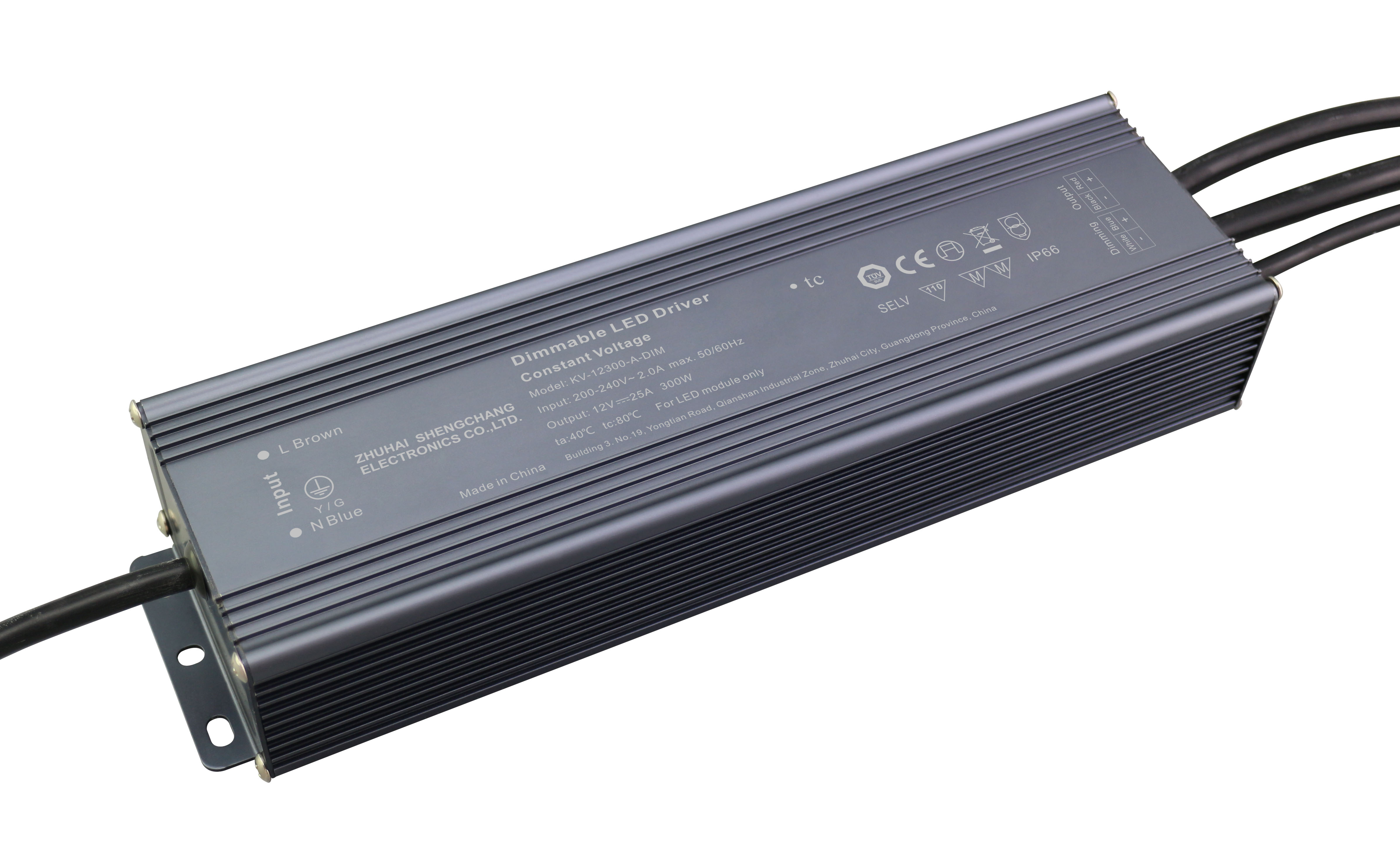 KV-A-DIM Series 300W 0/1-10V constant voltage dimmable LED driver