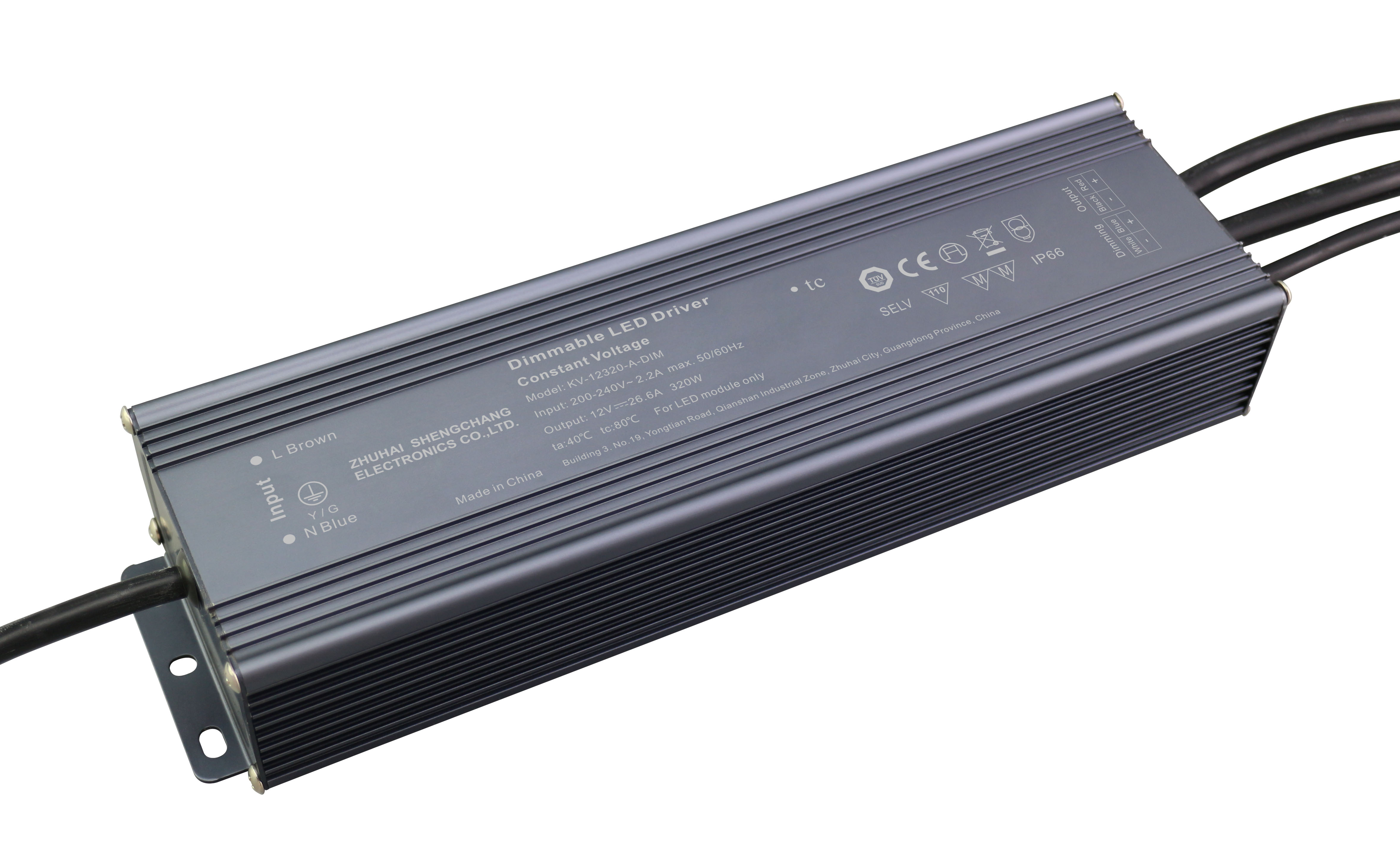 KV-A-DIM Series 320W 0/1-10V constant voltage dimmable LED driver