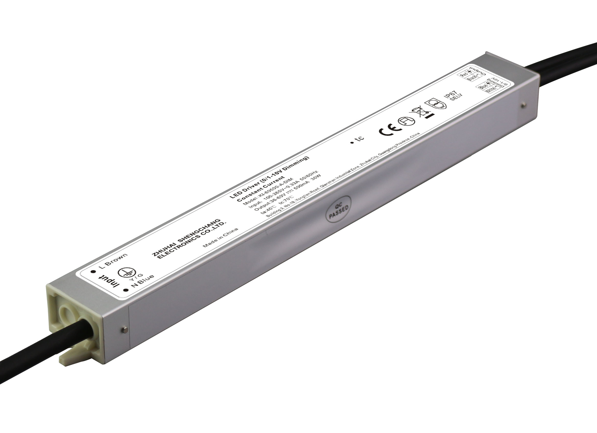 KI-A-DIM Series 30W IP67 0/1-10V constant current dimmable LED driver