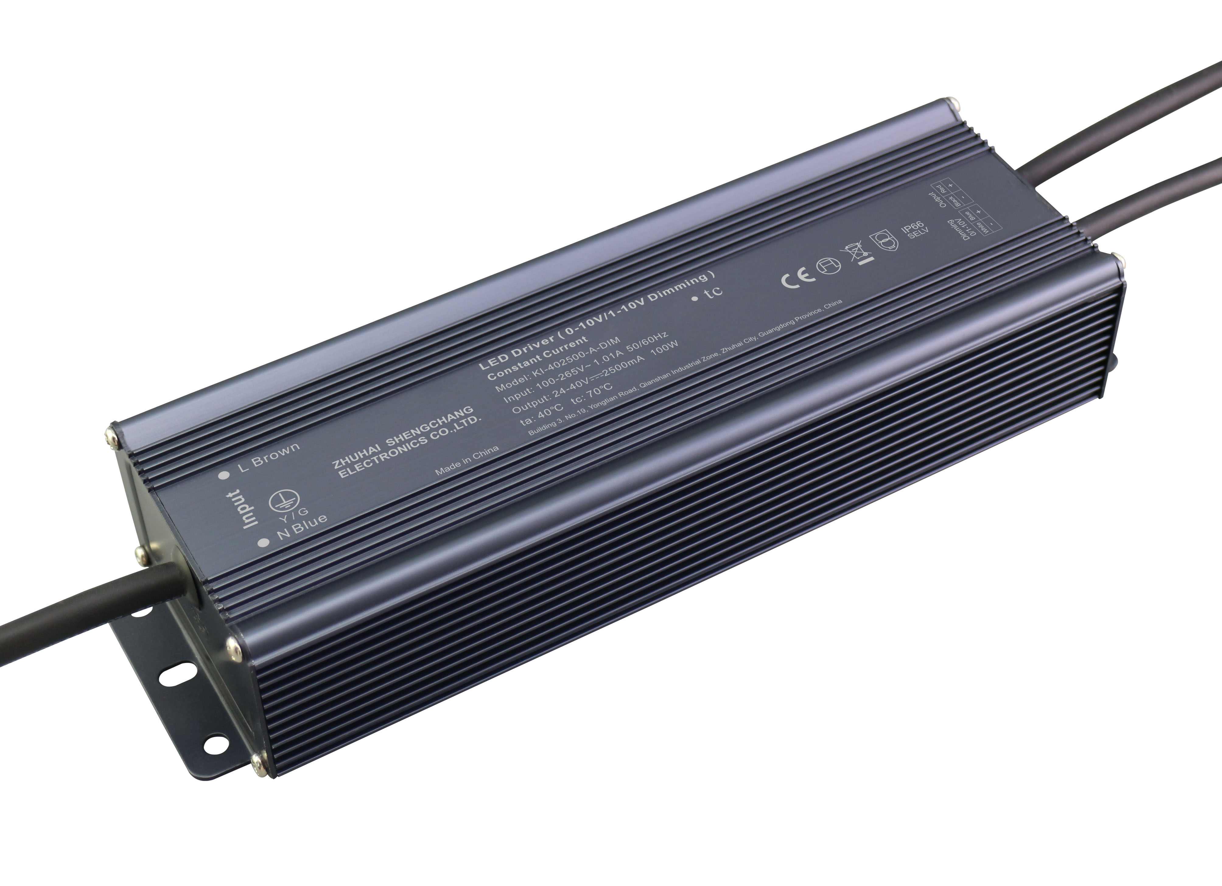 KI-A-DIM Series 100W IP67 0/1-10V constant current dimmable LED driver