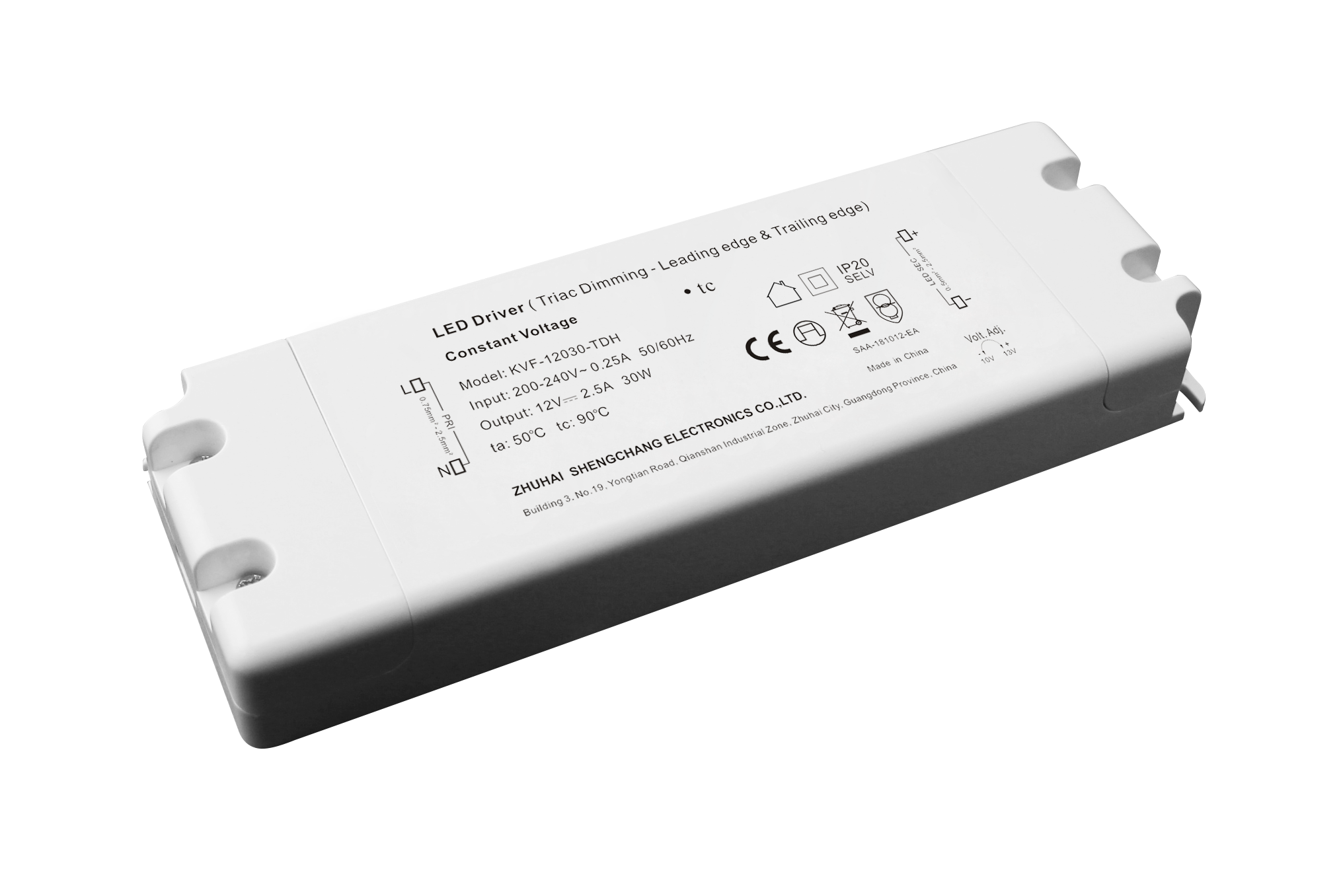 KVF-TDH series 30W Constant Voltage Triac Dimmable LED Driver