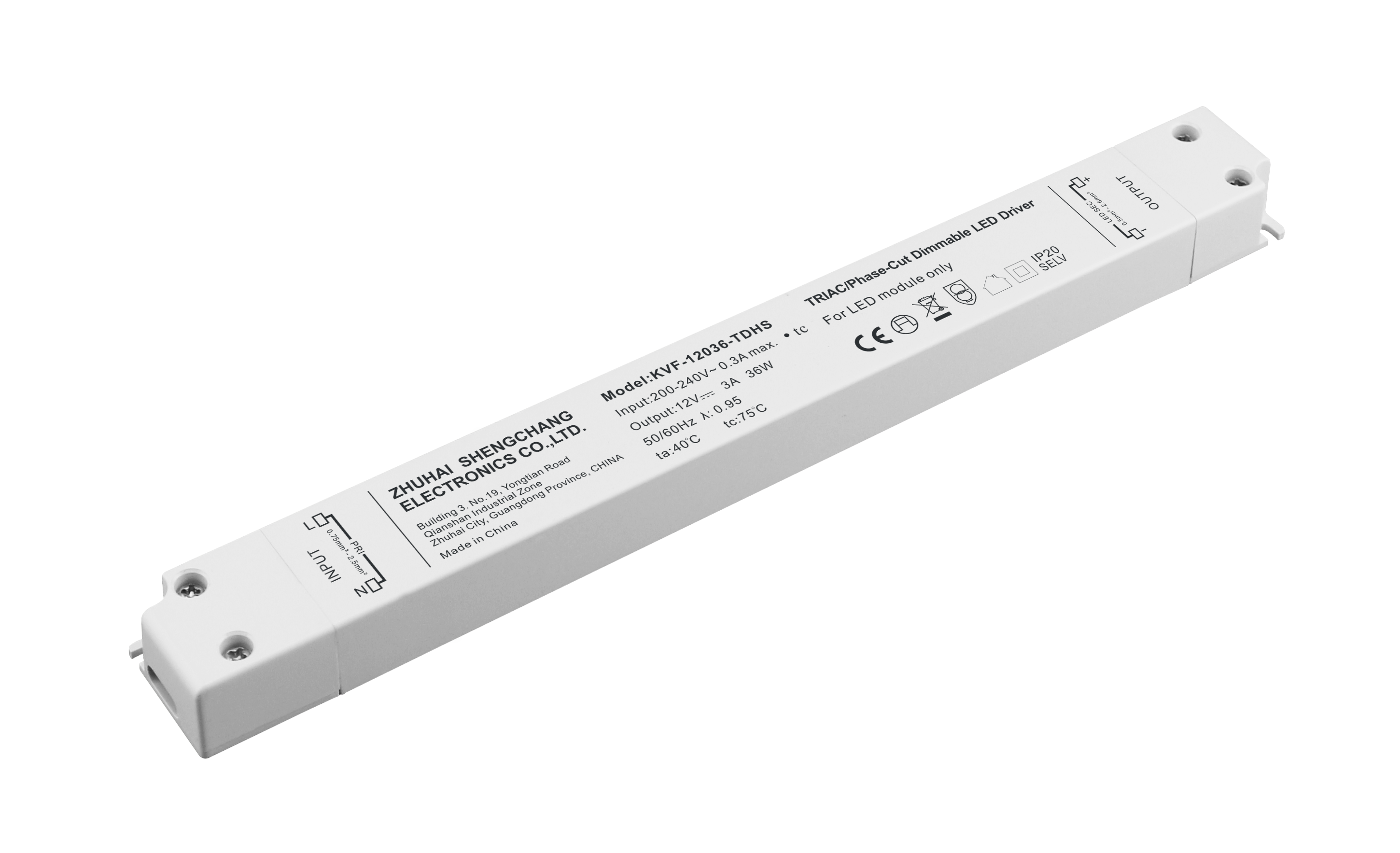 KVF-TDHS Series 36W Constant Voltage Triac Dimmable LED driver