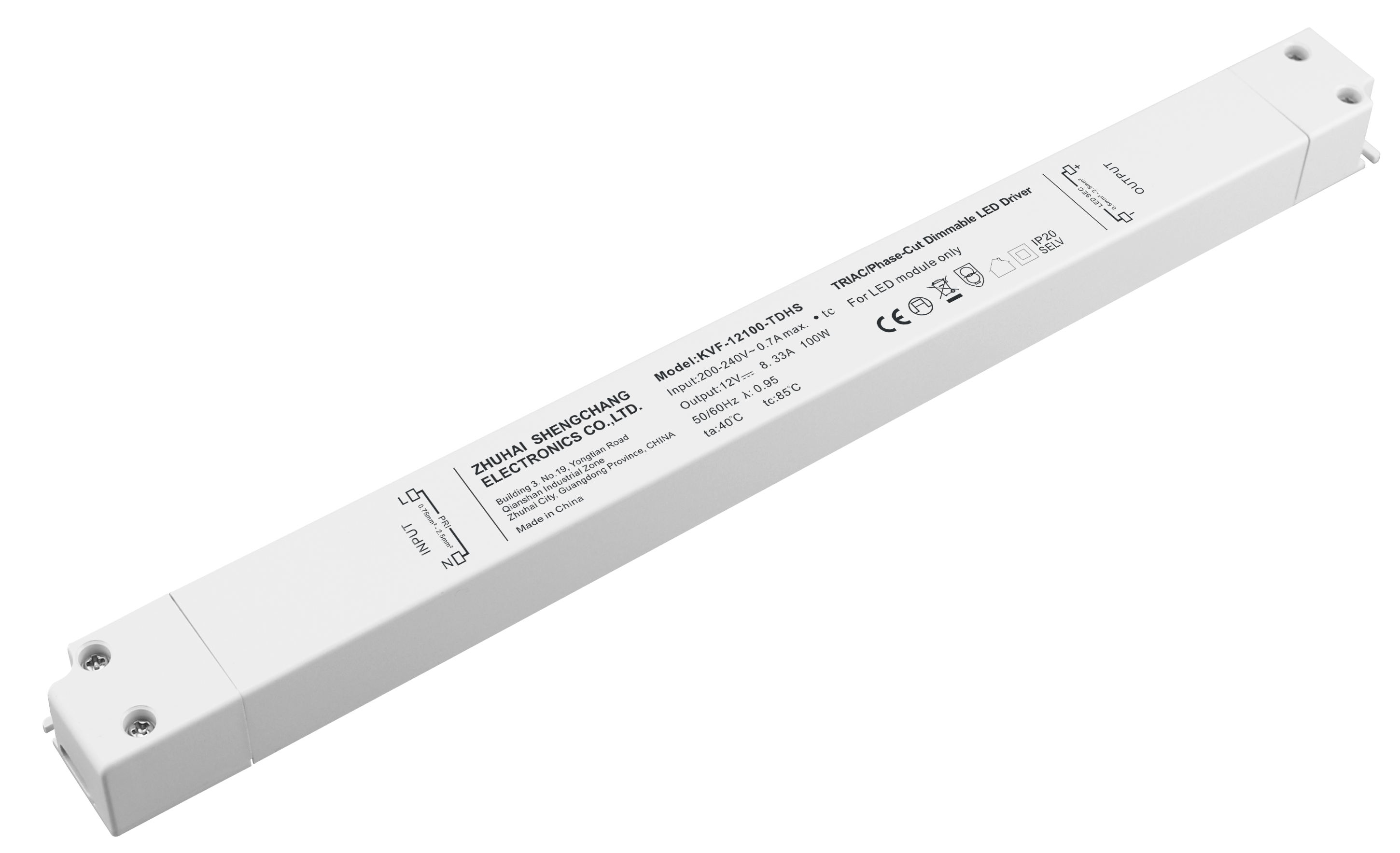 KVF-TDHS Series 100W Constant Voltage Triac Dimmable LED driver