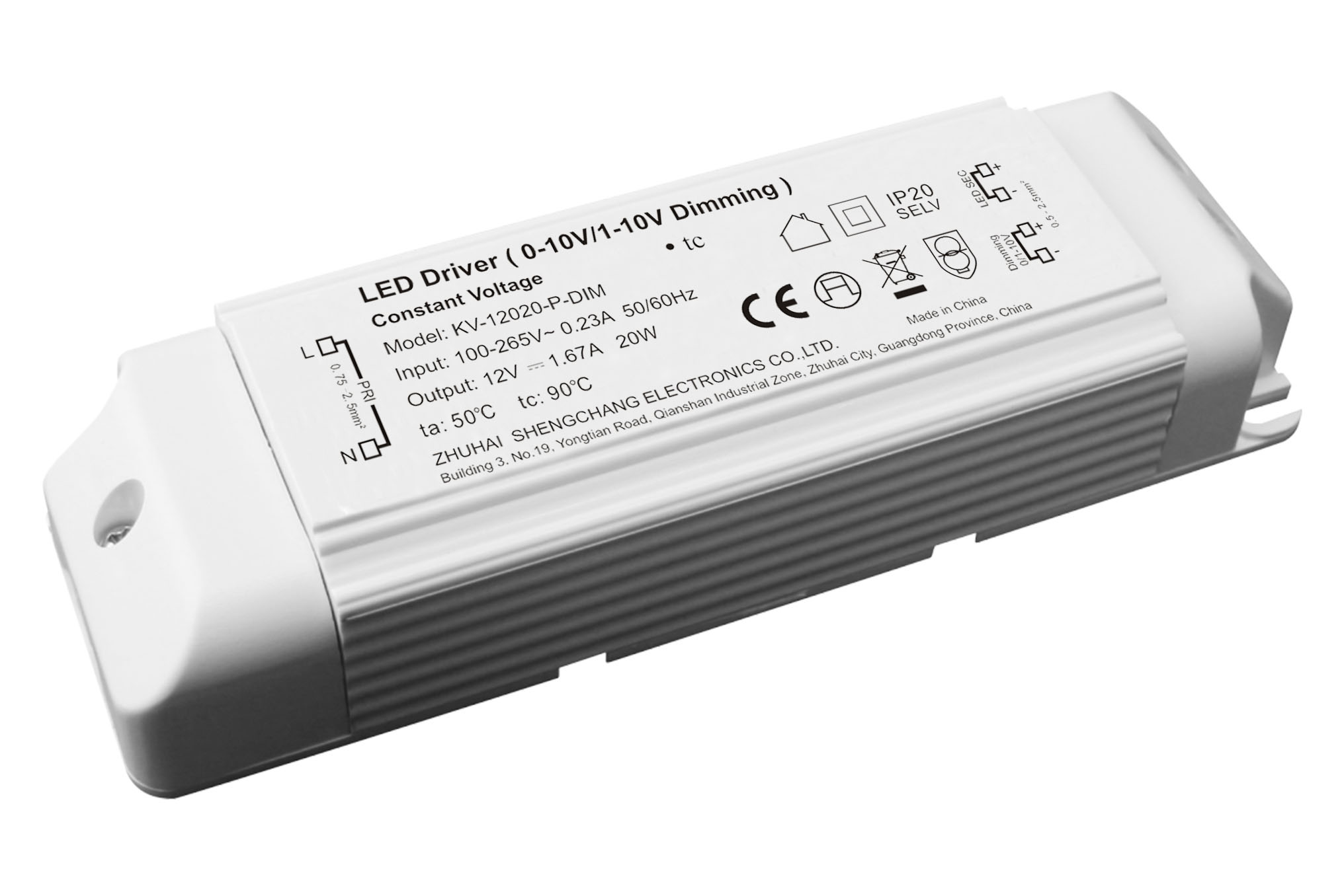 20W 0/1-10V constant voltage dimmable LED driver