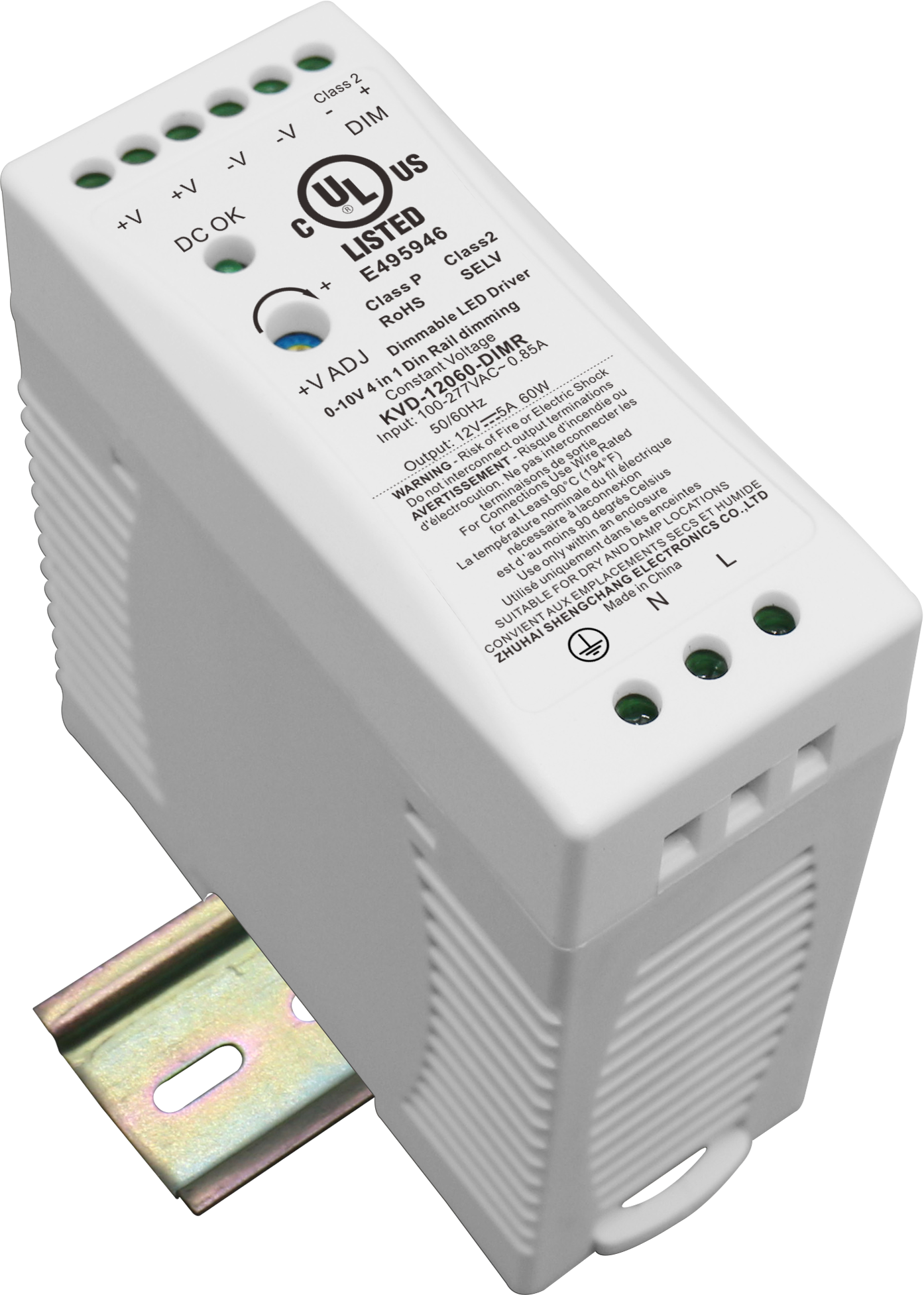 KVD-DIMR Series  60W Constant Voltage 0/1-10V Potentiometer/10V PWM (4 in 1) Dimmable LED driver