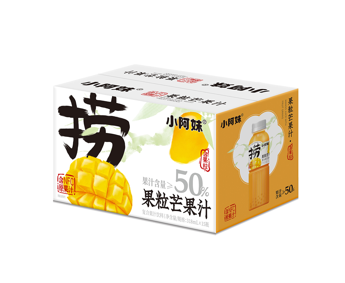 小阿妹-380ml果粒芒果汁标箱
