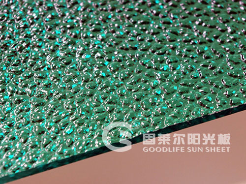 Polycarbonate Embossed Sheet-Green Rain-drop Embossed Sheet