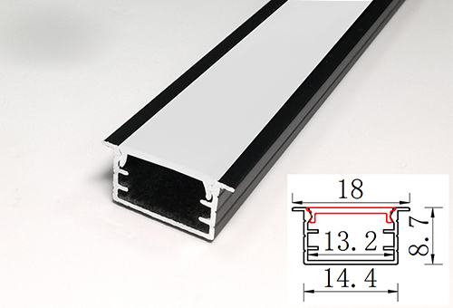 線條燈鋁型材1509暗裝3M-黑-定制