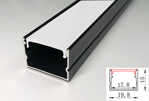 線條燈鋁型材2015明裝3M-黑-定制
