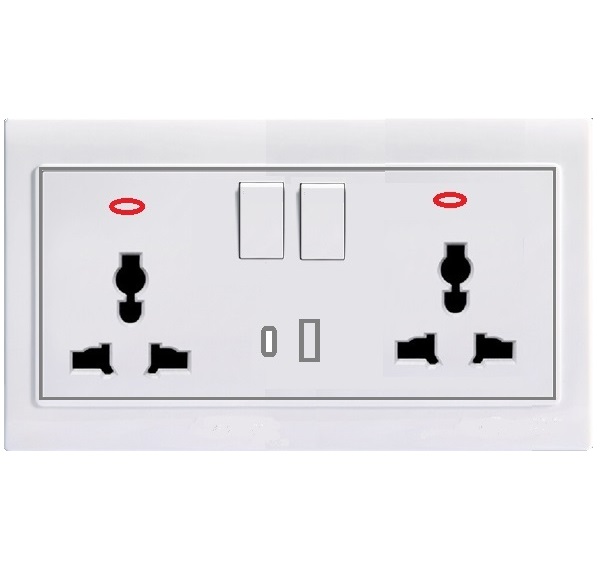 LK4075-B 13A twin universal neon+type C+usb