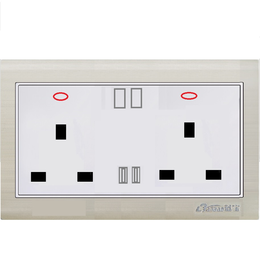 LK7073 13A double switched socket with 2USB
