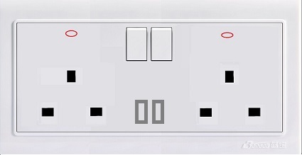 LK4073 13A DOUBLE SWITCHED SOCKET+2USB