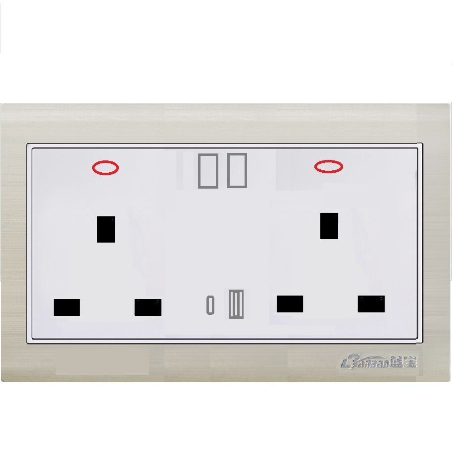 LK7073 13A double switched socket with 2USB