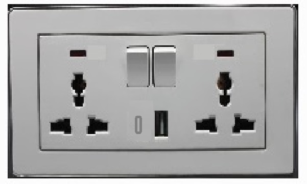 LK100075 13A socket+2usb/Type C USB