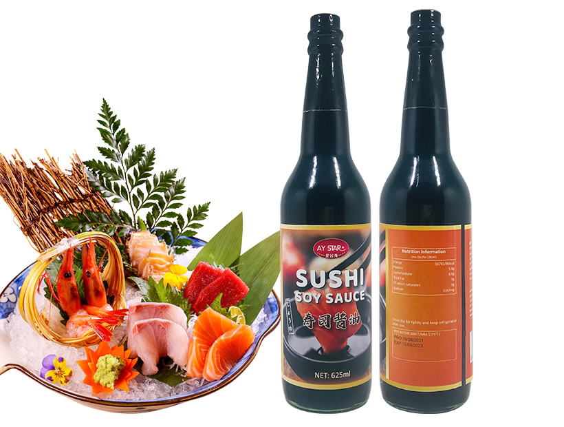 OEM 625ml Glass Bottle Halal Dipping Japanese Tasty Sushi Soy Sauce