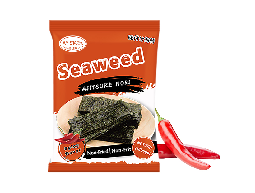 24G Wholesale Roasted & Seasoned Laver Spicy Flavor Seaweed Snack