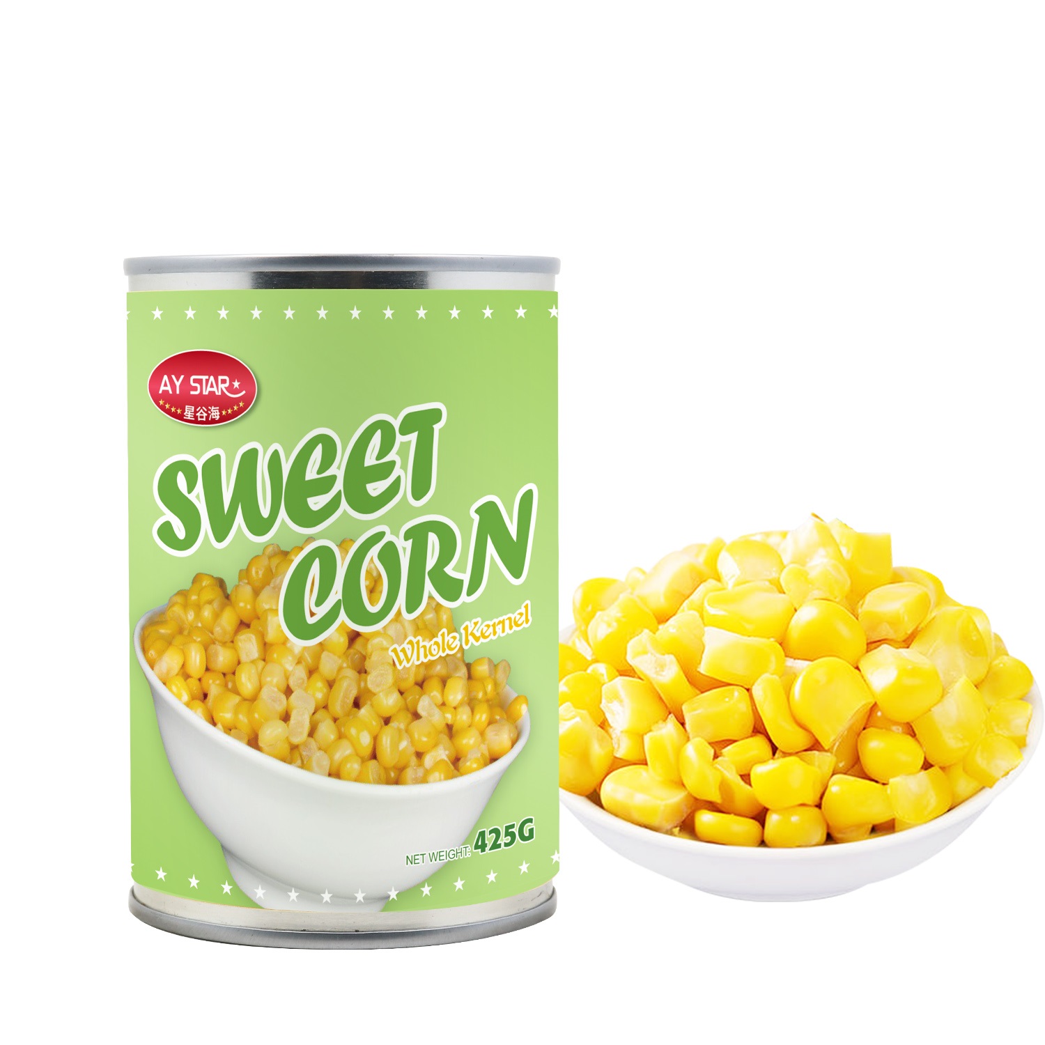 425g Chinese Factory High Quality Customize Green Food Vegetable Canned Food Sweet Corn