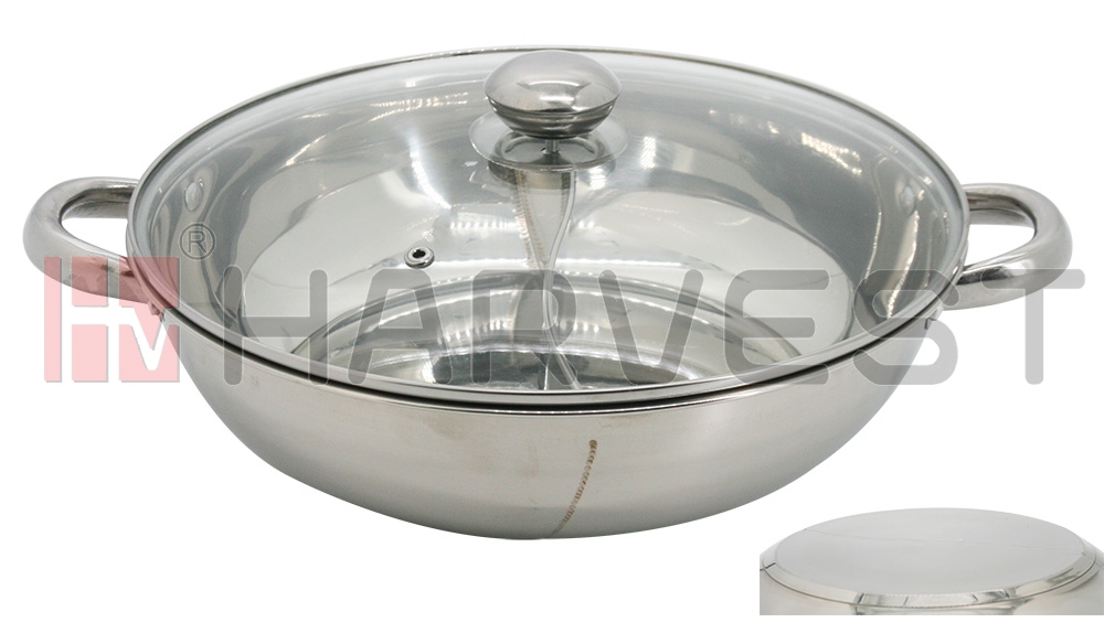 E24221-E24225  S/S SHALLOW POT WITH PARTITION