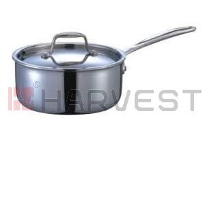 E20651-E20655  3-LAYER S/S SAUCE PAN WITH COVER(SINGLE HANDLE)