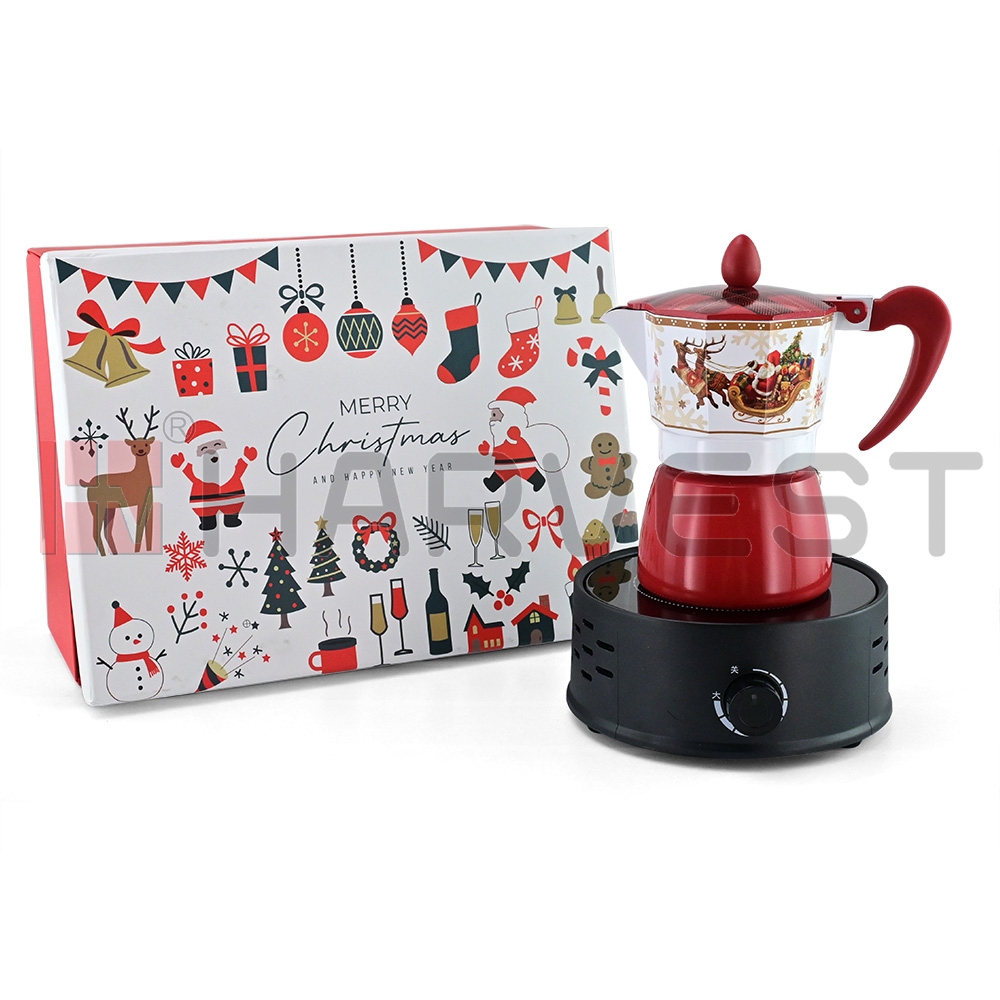 C40065RD MOKA POT COFFEE MAKE SET