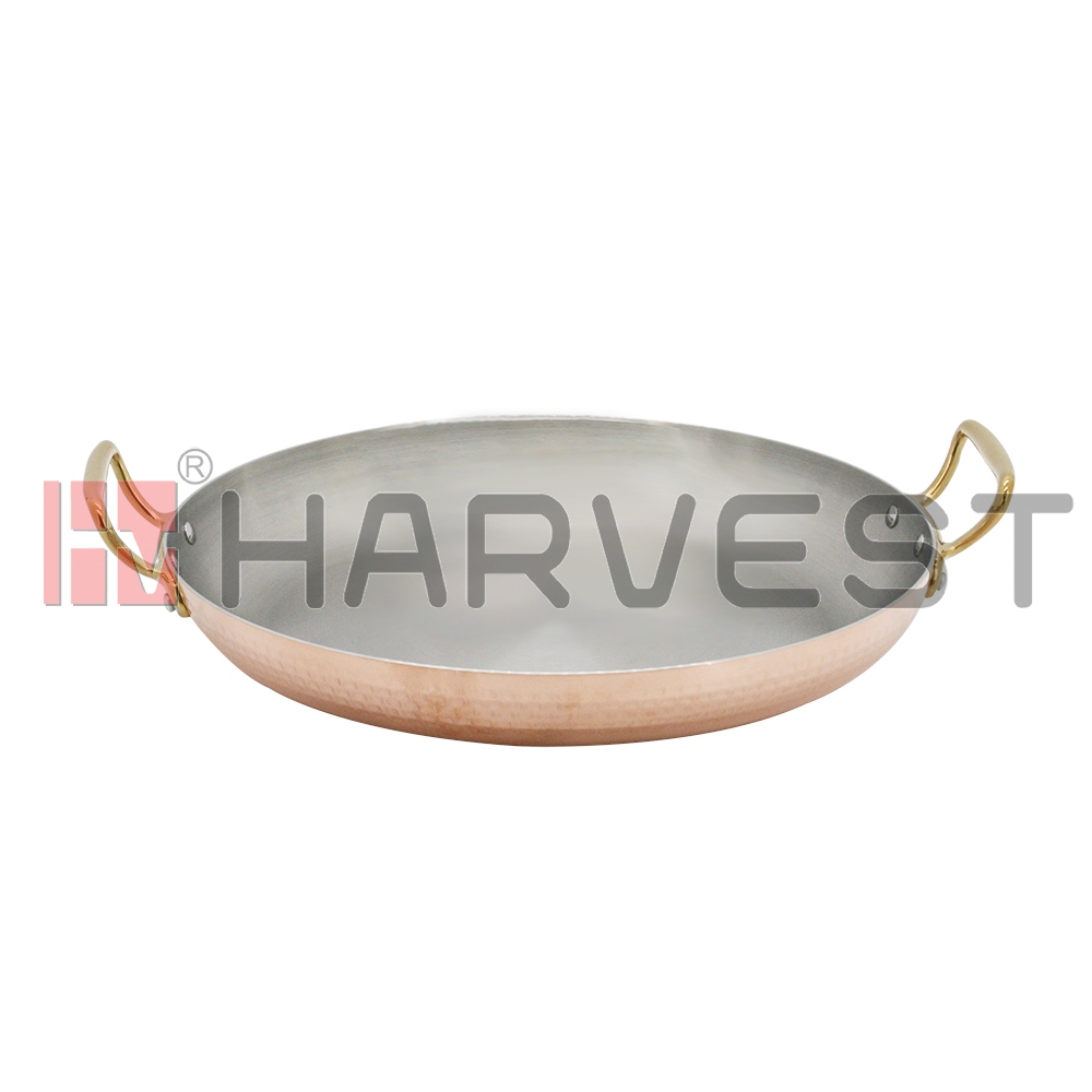 E11611-E11624   3-LAYER COPPER FRYING PAN W/DOULBE EARS