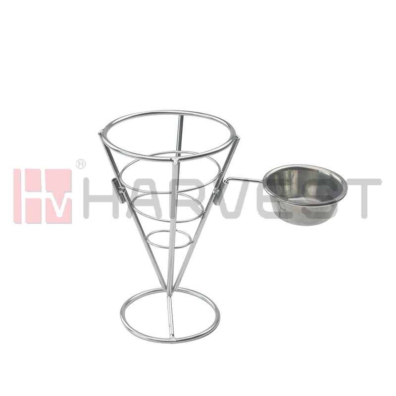 D14441A-D14442A S/S CONICAL BASKET W/REMOVABLE CUP HOLDER