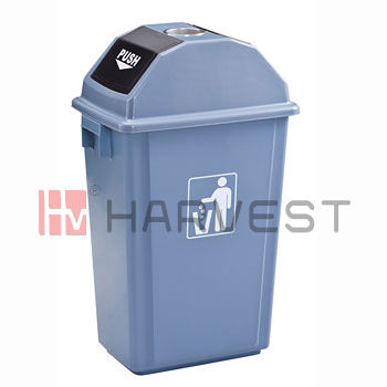 R10104 PUSH LID ASH & TRASH BIN (GRAY)