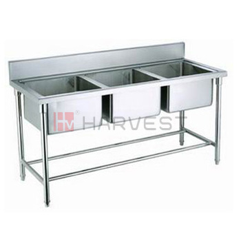 Q10701-Q10703 S/S KITCHEN TABLE W/3 SINKS