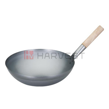 K10401-K10405 IRON WOK W/WOODEN HANDLE