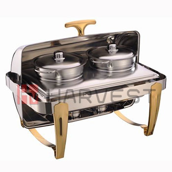 A11102G Name:ROLL TOP SOUP STATION W/GOLDEN HANDLE AND FEET