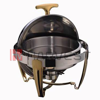 A11103G Name:ROLL TOP CHAFER W/GOLDEN HANDLE AND FEET