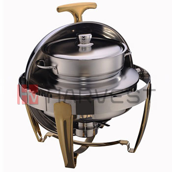 A11104G Name:ROLL TOP SOUP STATION W/GOLDEN HANDLE AND FEET