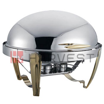 A11105G Name:ROLL TOP CHAFER W/GOLDEN HANDLE AND 