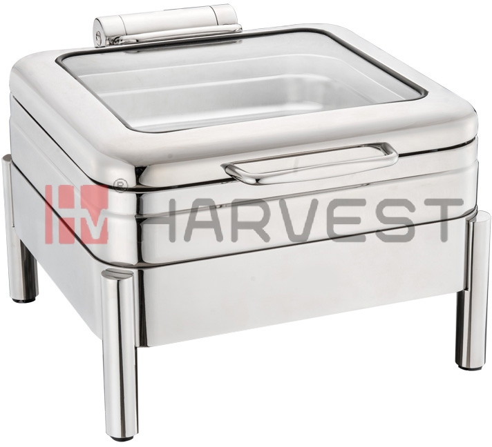 A10104  2/3 SIZE INDUCTION CHAFING DISH W/GLASS WINDOW LID