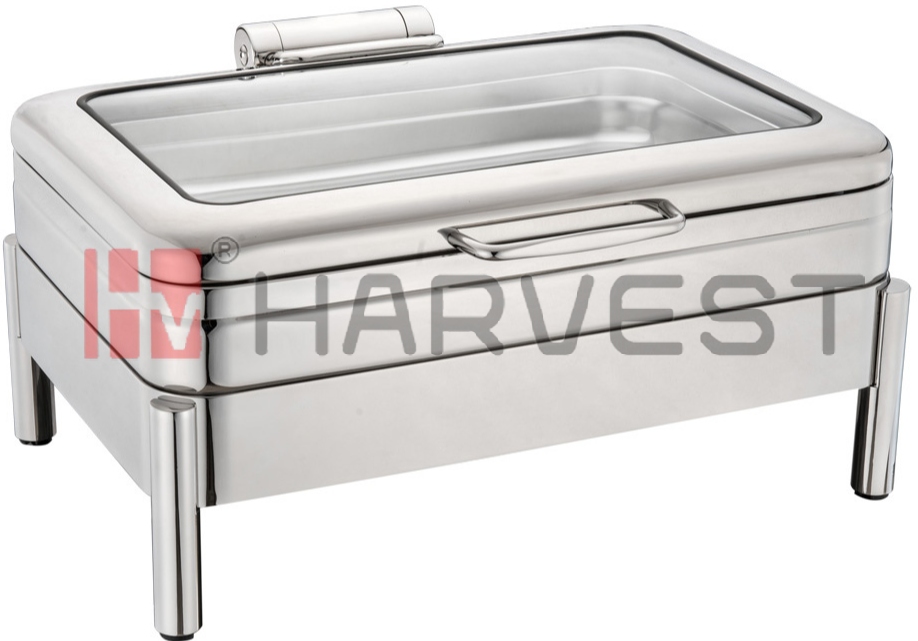 A10102  FULL SIZE INDUCTION CHAFING DISH W/GLASS WINDOW LID