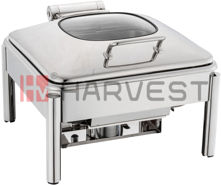 A10085  2/3 SIZE CHAFING DISH W/GLASS WINDOW LID