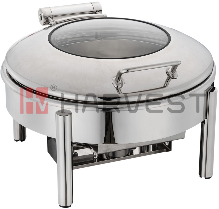 A10091 ROUND CHAFING DISH W/GLASS WINDOW LID