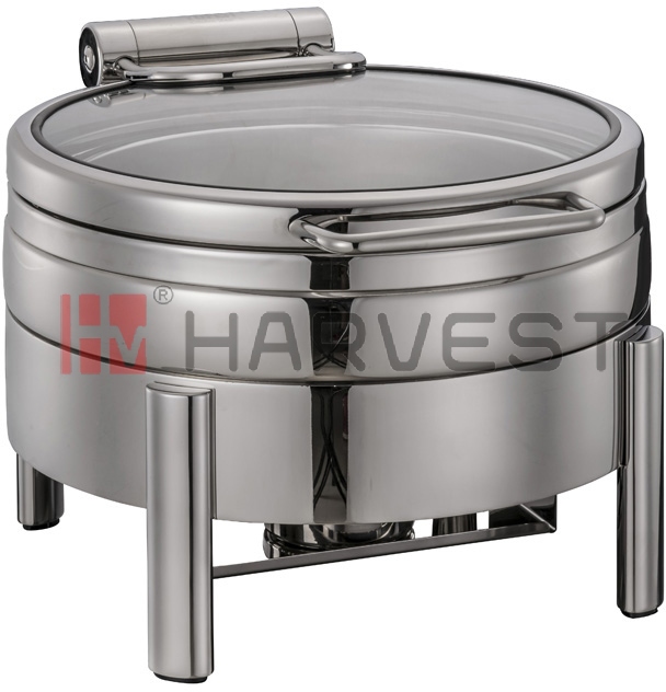 A10014  ROUND INDUCTION CHAFER SET W/GLASS WINDOW LID