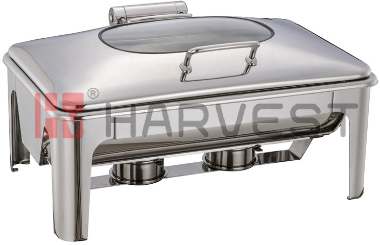 A10042  FULL SIZE CHAFING DISH WITH GLASS WINDOW LID