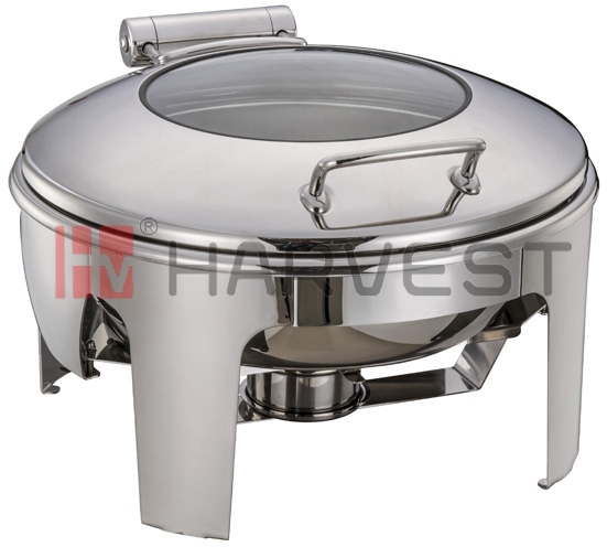 A10051  ROUND CHAFING DISH W/GLASS WINDOW LID