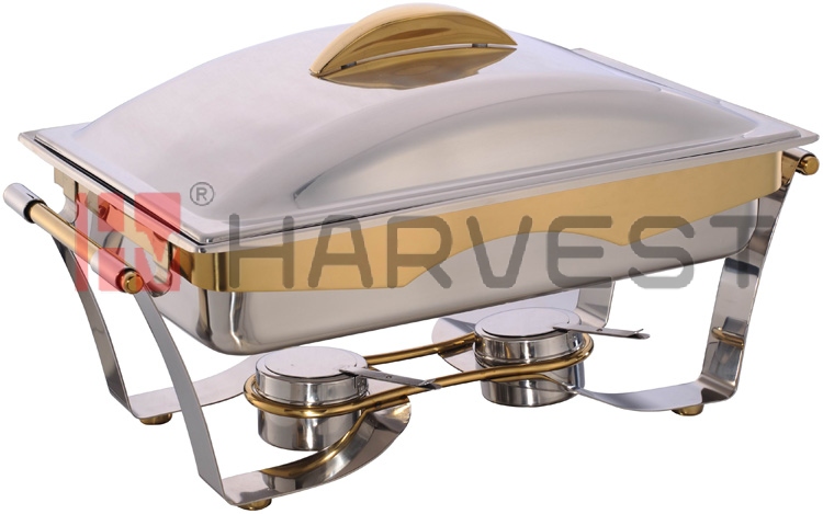 A11291G  OBLONG GOLD ACCENTED CHAFING DISH