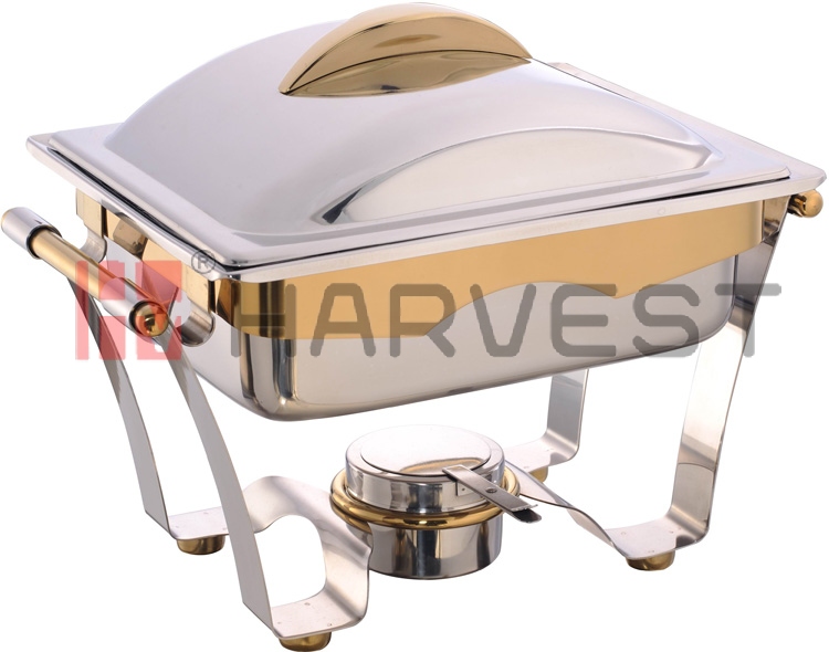 A11293G HALF SZIE GOLD ACCENTED CHAFING DISH