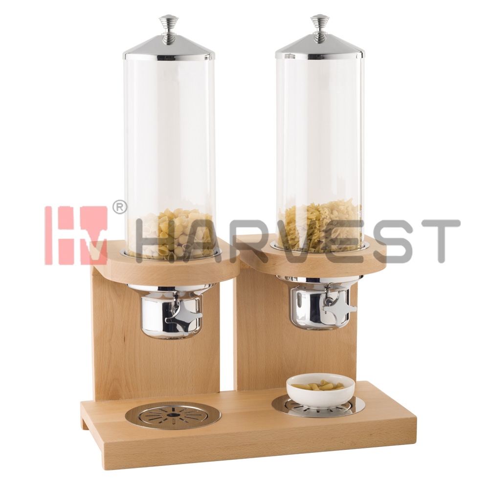 A12114 DOUBLE CEREAL DISPENSER WITH BEECH 